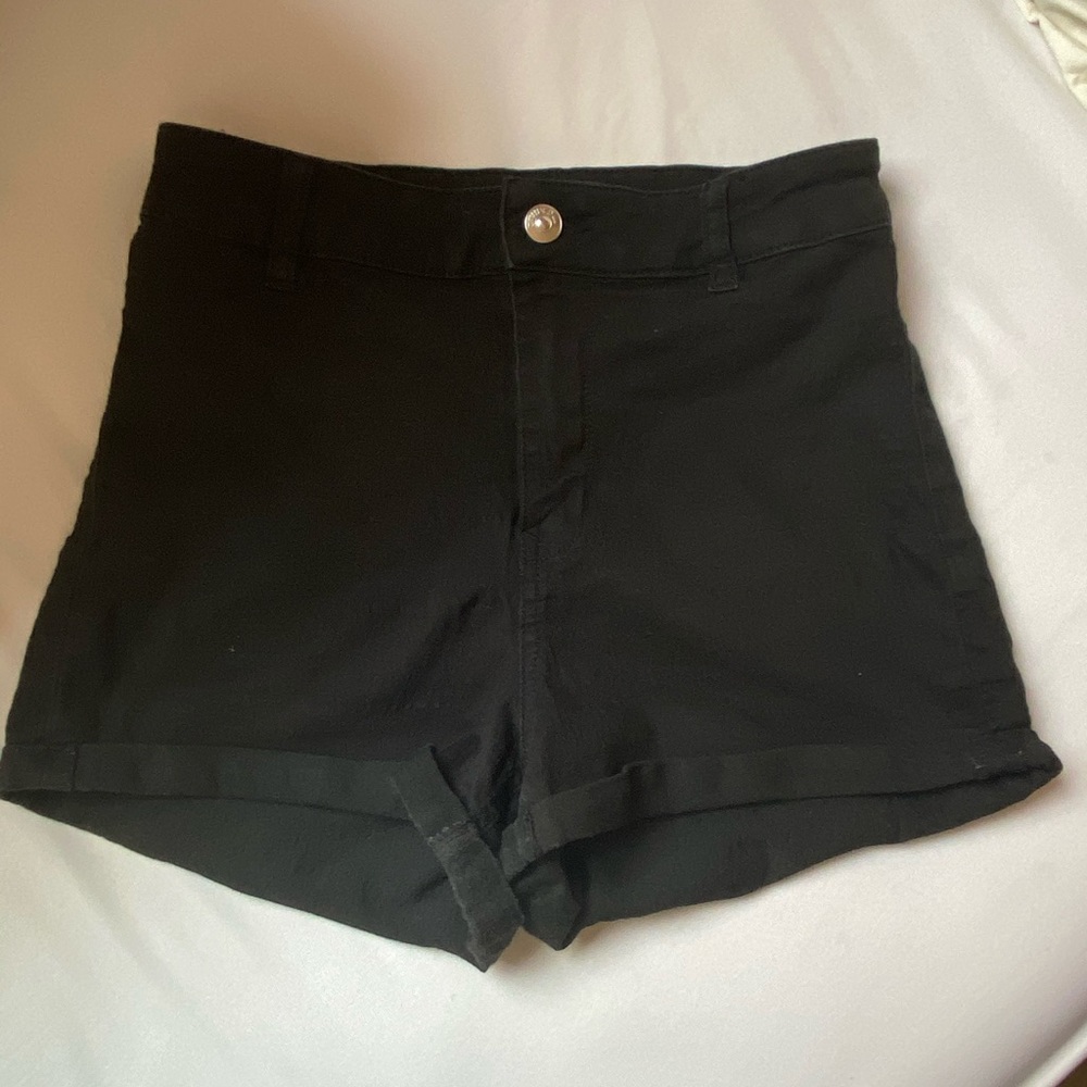 High waisted black shorts